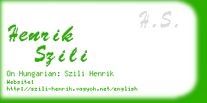 henrik szili business card